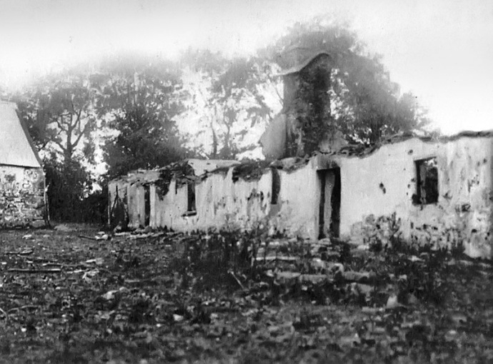 The cottage in Clonmult where members of the 4th Battalion were trapped and killed on 20 February 1921. It represented the worse loss of life for the IRA during the conflict. They had withdrawn there following the Midleton Ambush, which had itself led to the first official reprisal of the War, the aftermath of which was filmed by Pathé (Imperial War Museum)